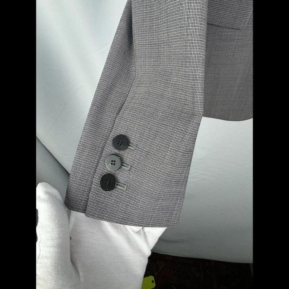 Theory Carissa Geometric Classic Blazer Jacket Gray Size 4 US - Picture 4 of 6